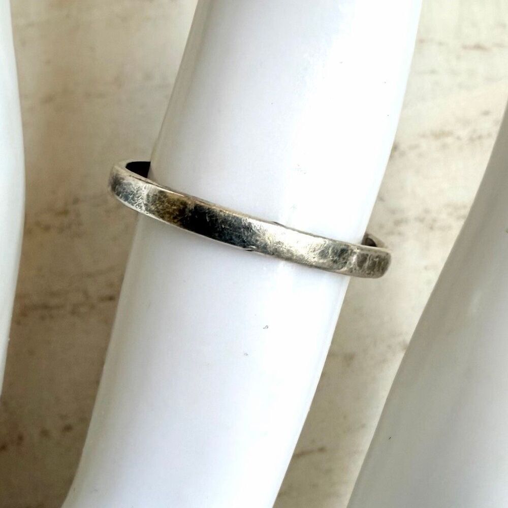 Vintage Sterling Silver Amber Cabochon Ring - Picture 10 of 13